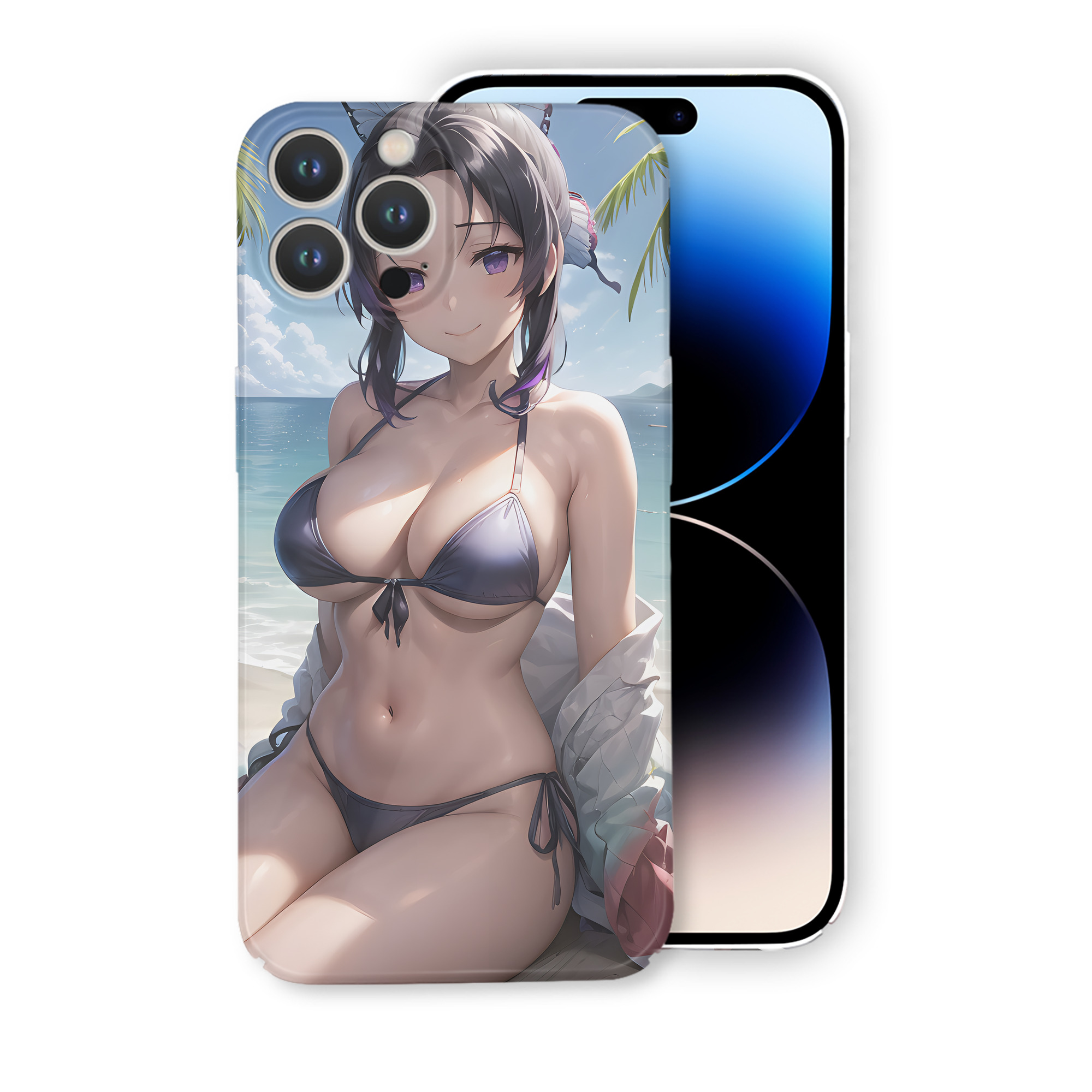（画像用） 鬼滅の刃（きめつのやいば）蟲柱-胡蝶 しのぶ／こちょう しのぶ Kochou Shinobu 【iPhone 14シリーズ対応】ハードケース